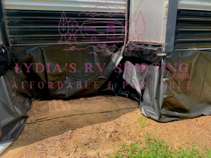 Two-Piece RV Skirting Set Measuring 38-inch x 96-foot